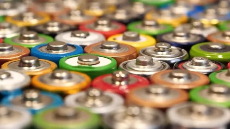 A close-up image of various EV batteries